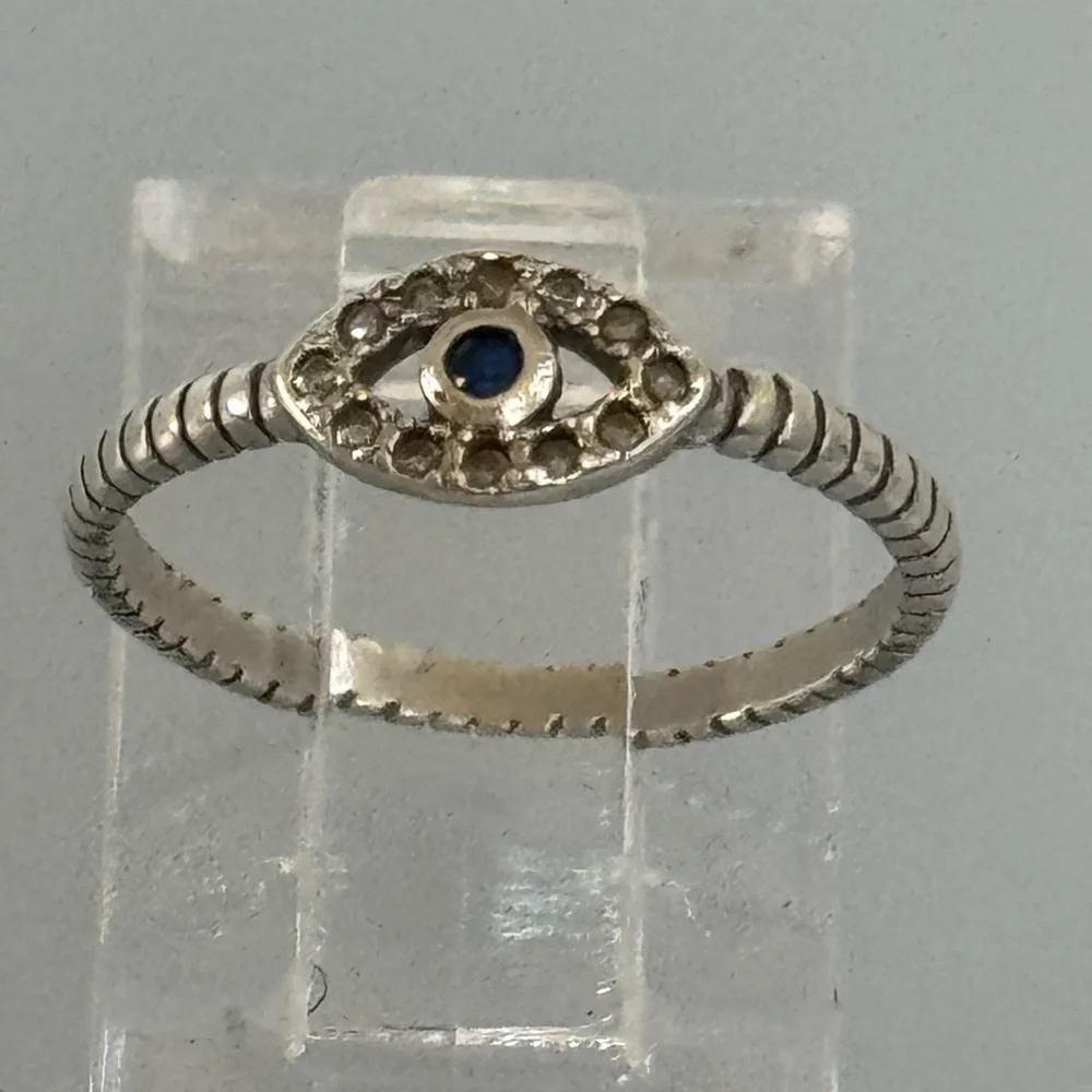 925 silver evil eye 🧿 ring with rhinestones